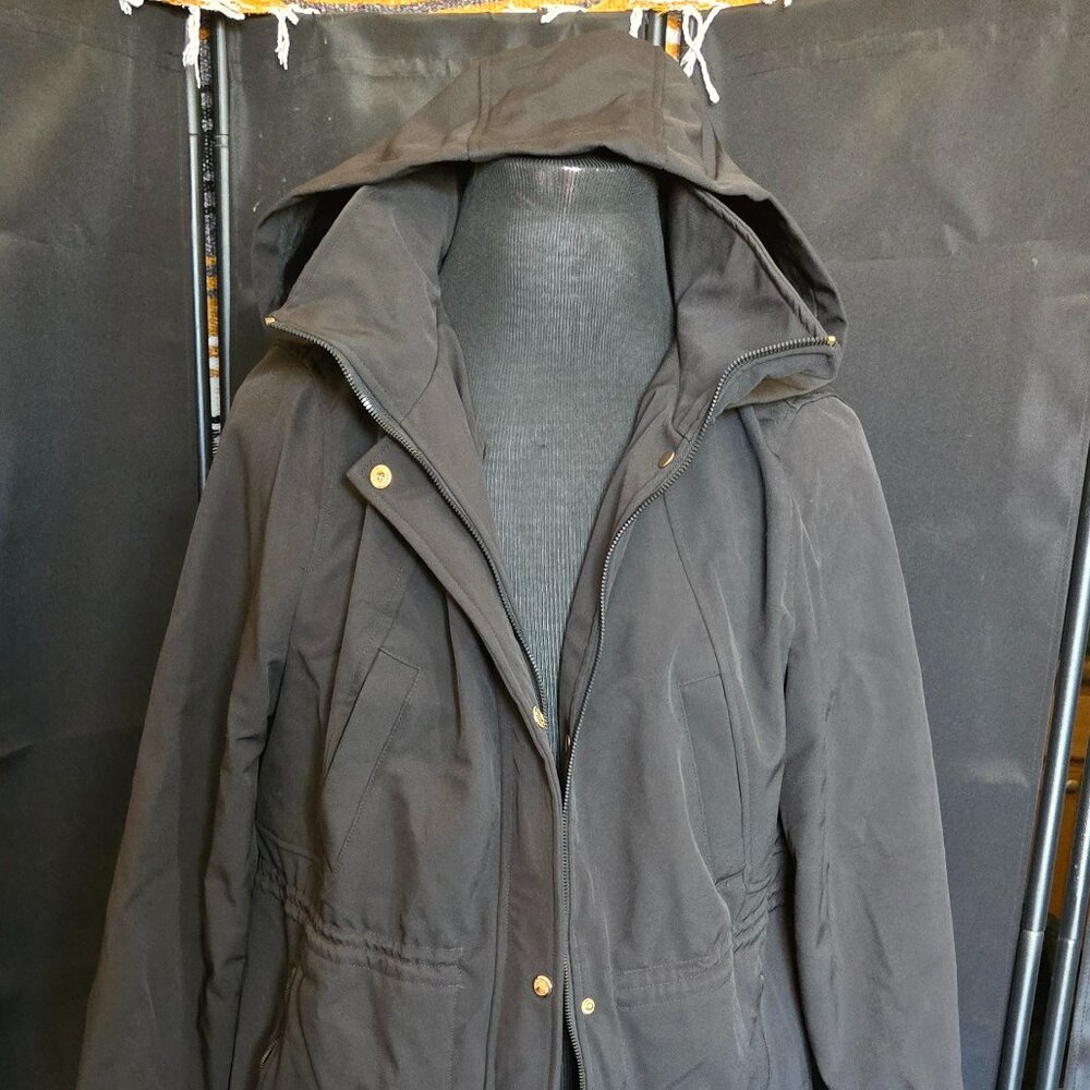 Nine West Jacket Women's Waterproof Lightweight Hooded faux fur Trench XXL